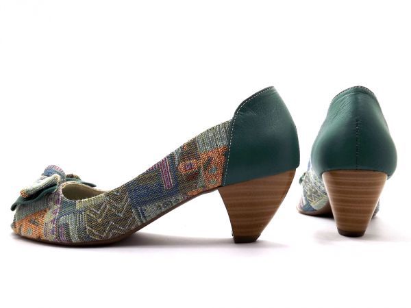 Sapato Peep Toe Verde